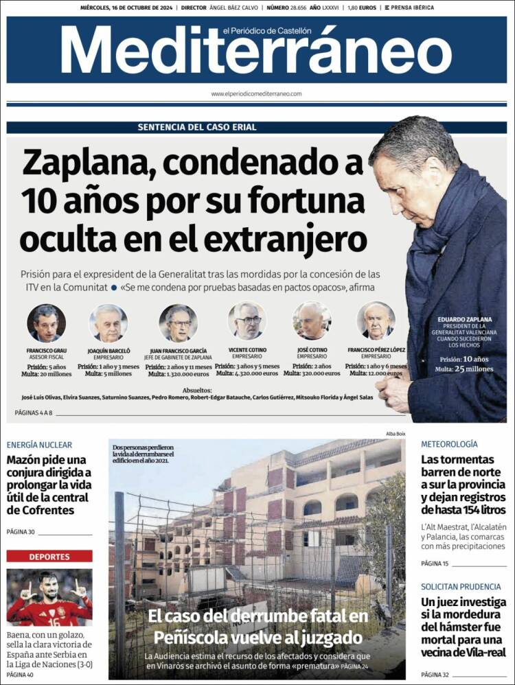 Portada de El Periódico Mediterraneo (España)