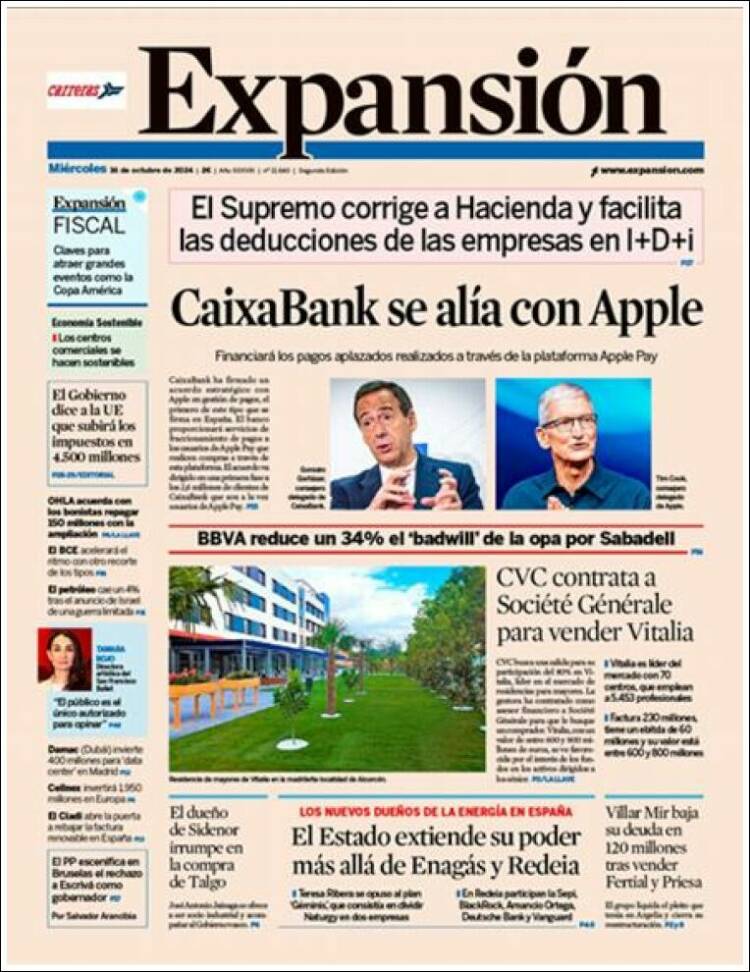 Portada de Expansión (España)