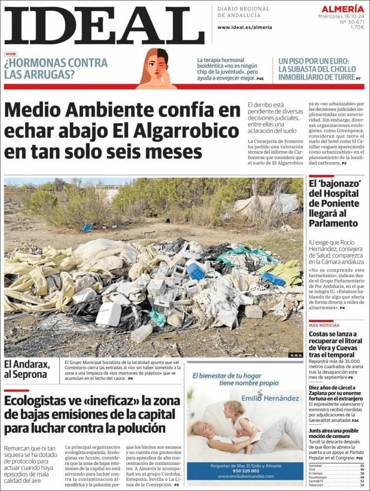 Portada de Ideal Almeria (España)