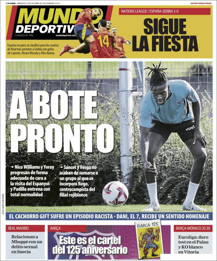 Portada de Mundo Deportivo Bizkaia (España)