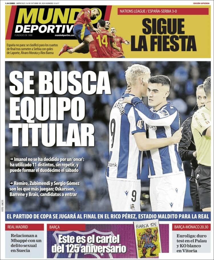 Portada de Mundo Deportivo Gipuzkoa (España)