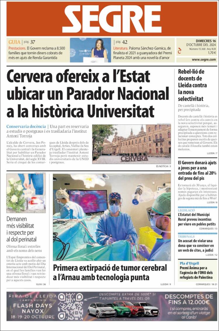 Portada de Segre (España)