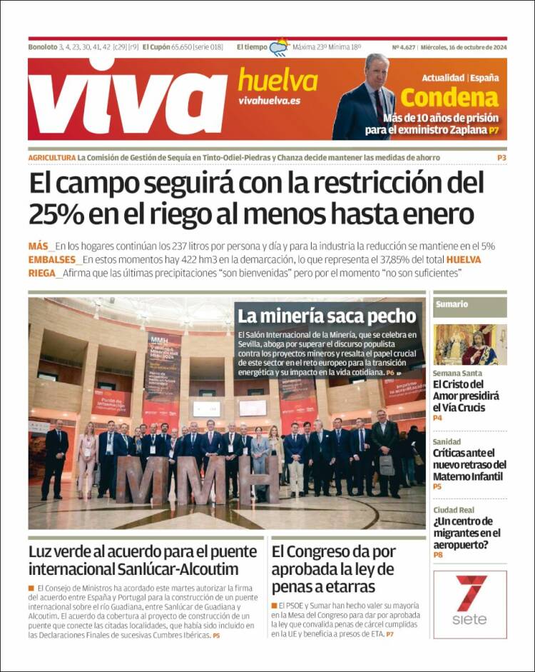 Portada de Viva Huelva (España)