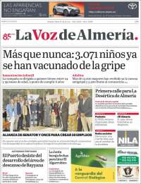 Portada de La Voz de Almería (España)