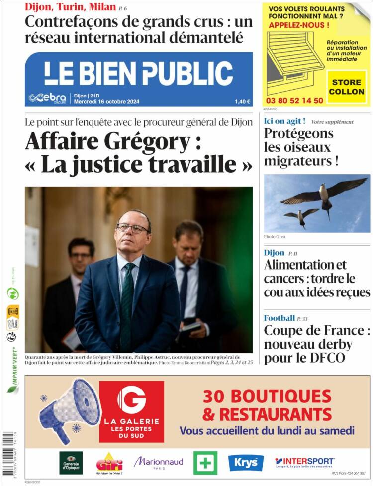 Portada de Le Bien Public (Francia)