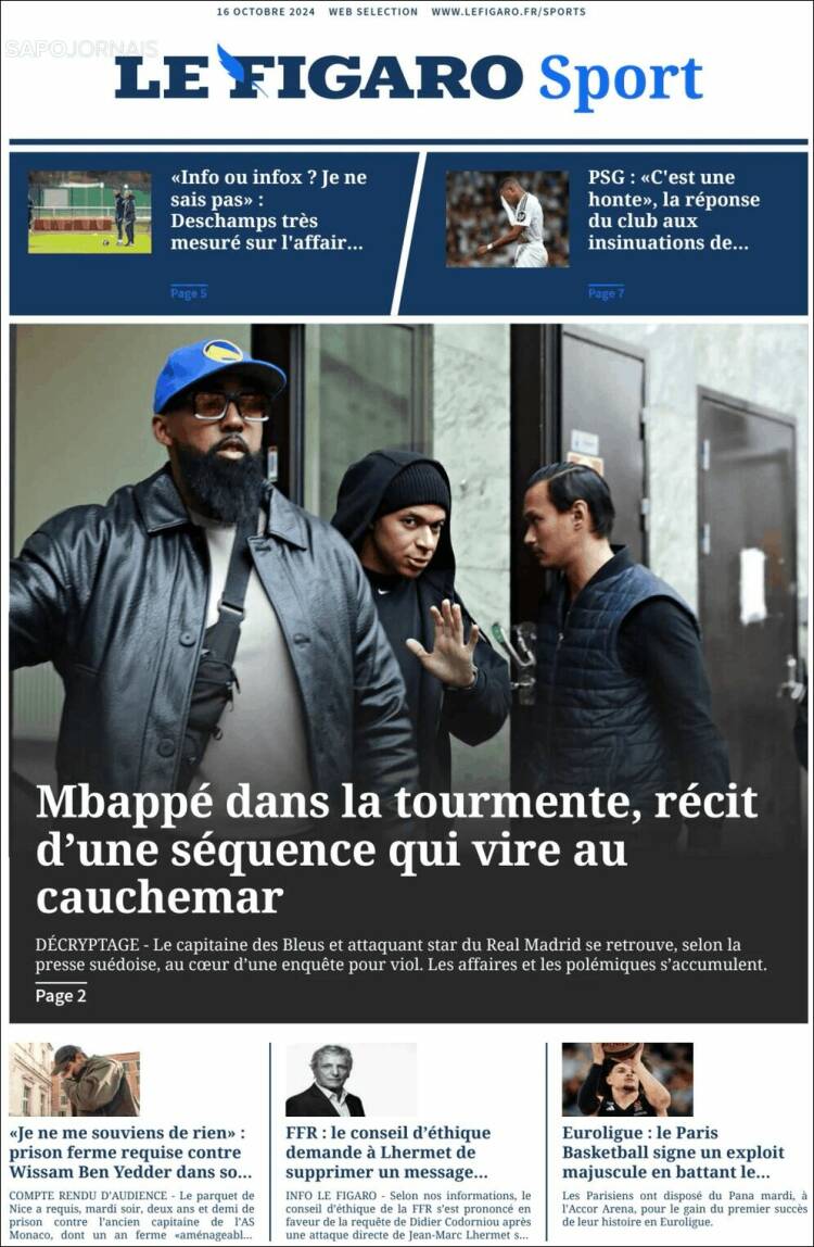 Portada de Le Figaro Sport (Francia)