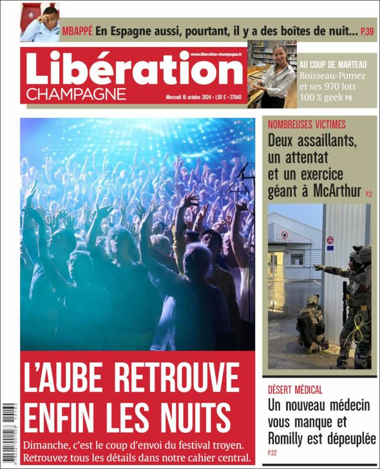 Portada de Libération Champagne (Francia)