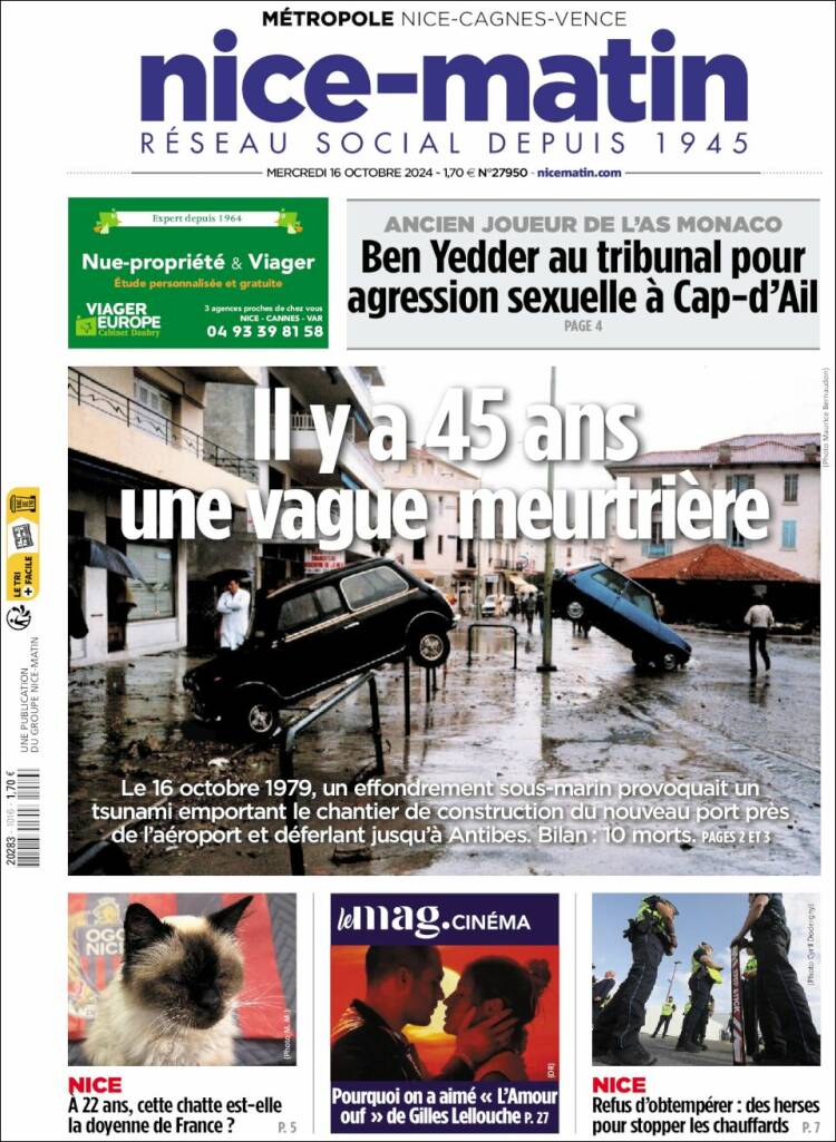 Portada de Nice-Matin (Francia)