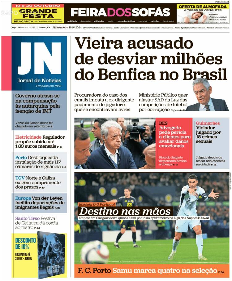 Portada de Jornal de Notícias (Portugal)