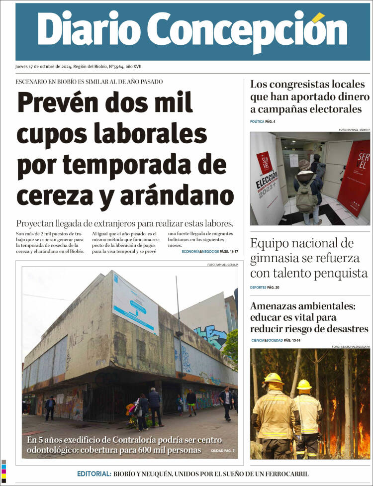 Portada de Diario de Concepción (Chile)