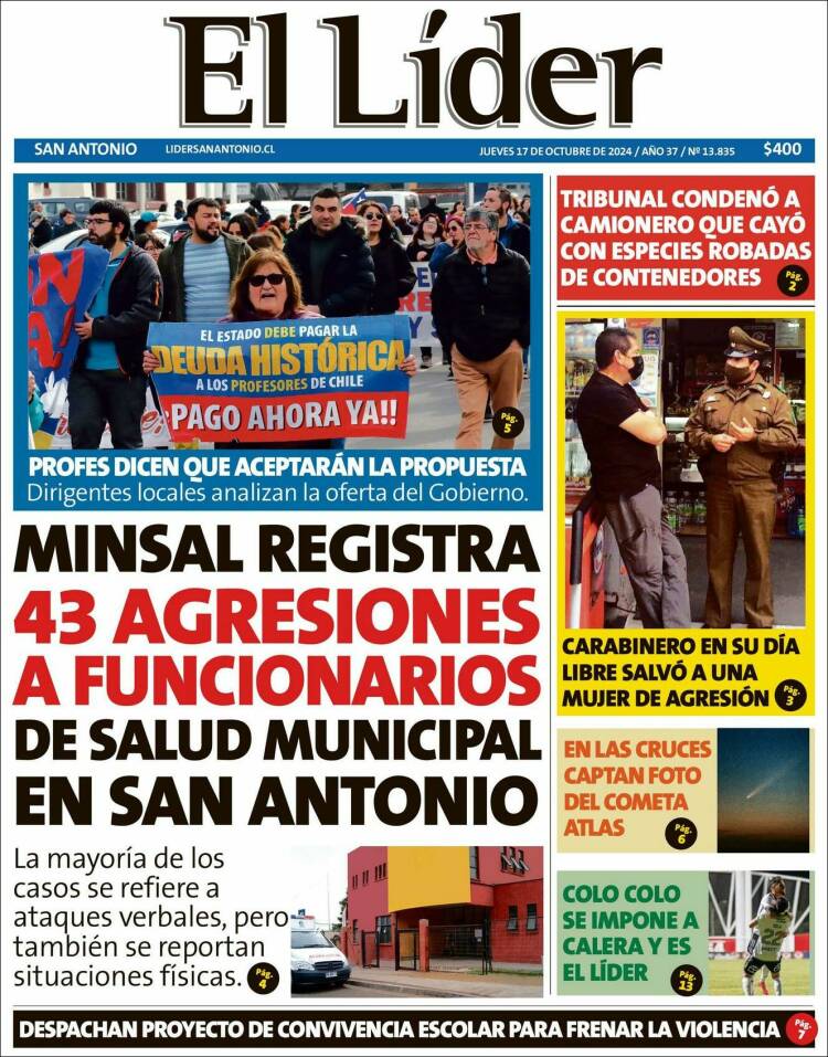 Portada de Lider de San Antonio (Chile)