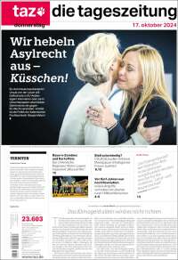 Portada de Die Tageszeitung (Alemania)