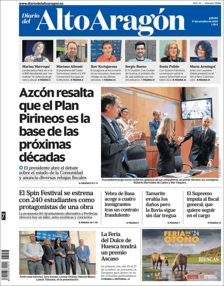 Portada de Diario del AltoAragón (España)