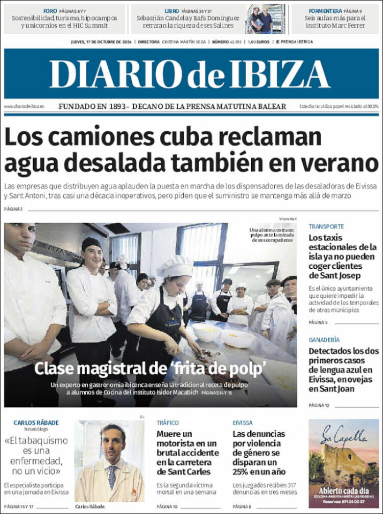 Portada de Diario de Ibiza (España)