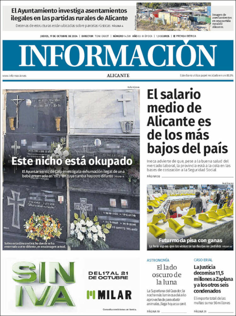 Portada de Diario Información (España)