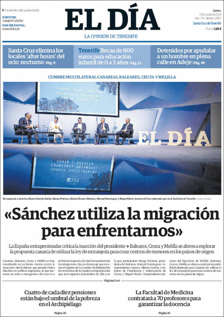 Portada de El Día (España)