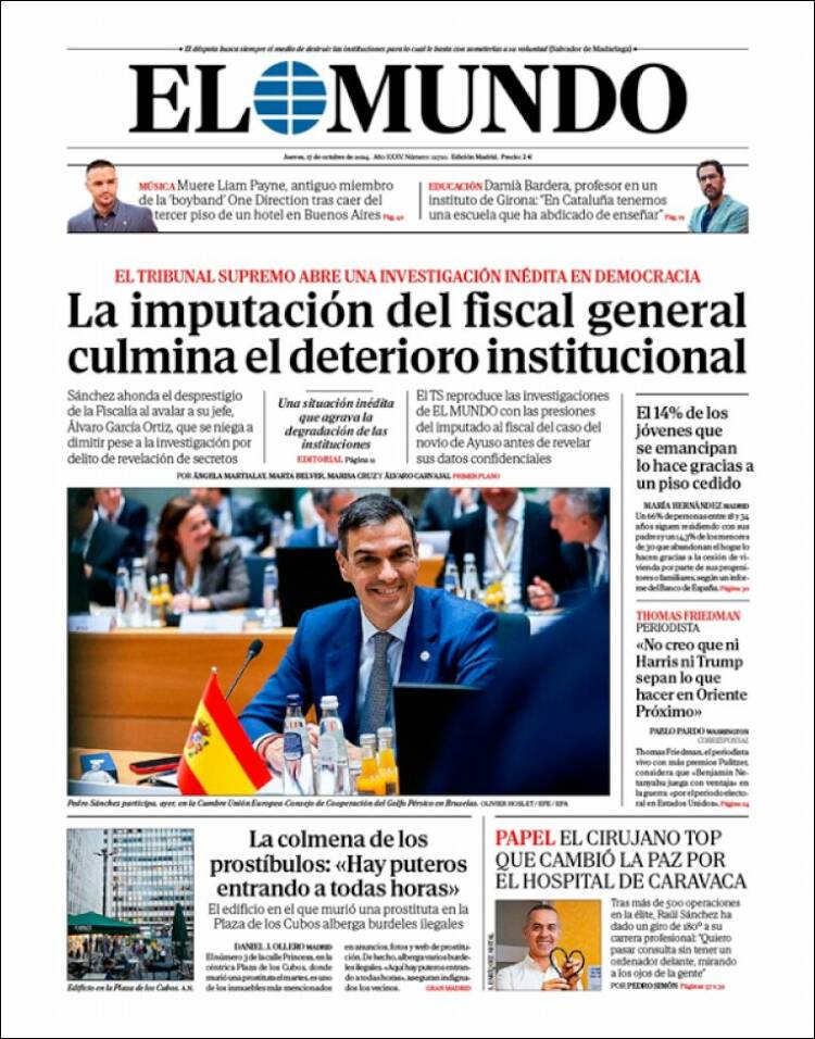 Portada de El Mundo (España)