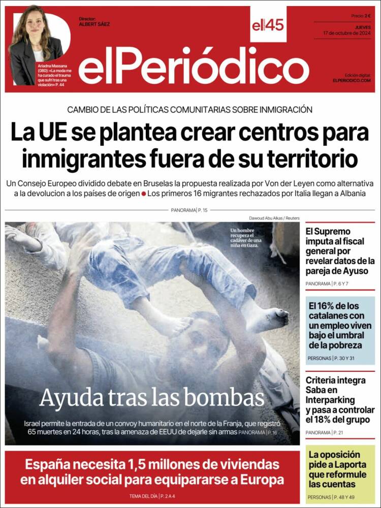 Portada de El Periódico (España)