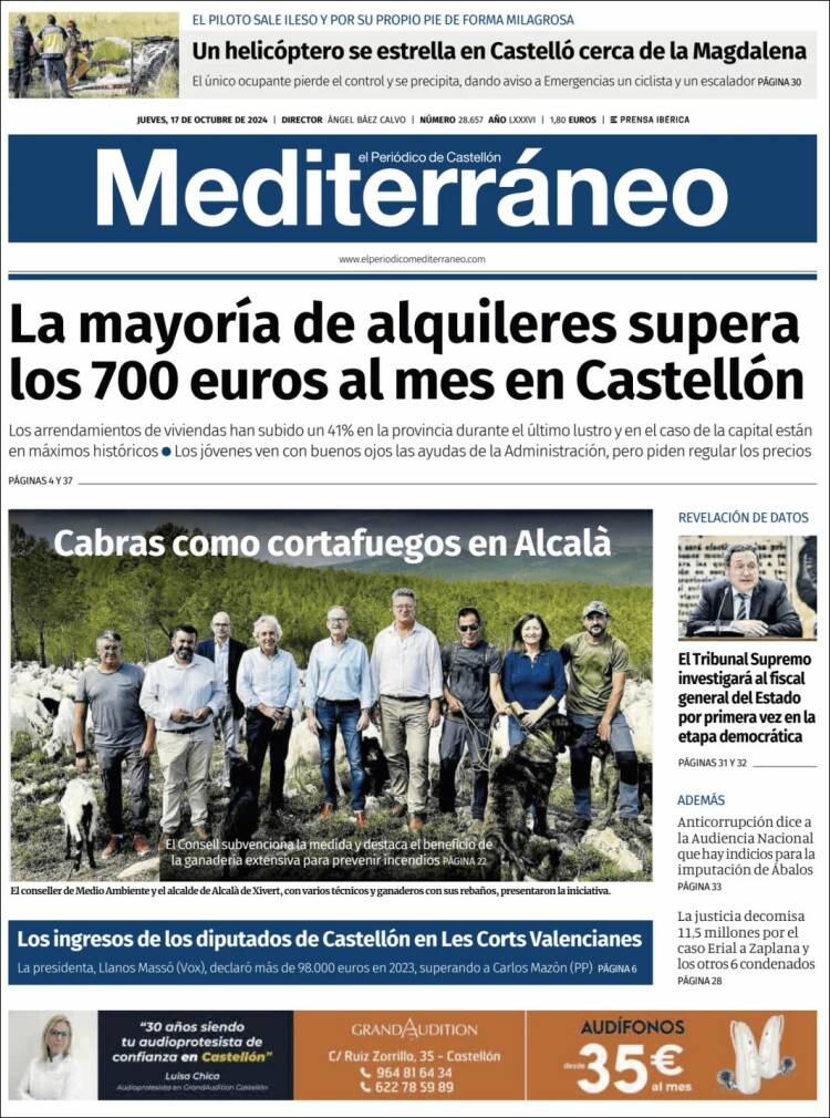 Portada de El Periódico Mediterraneo (España)