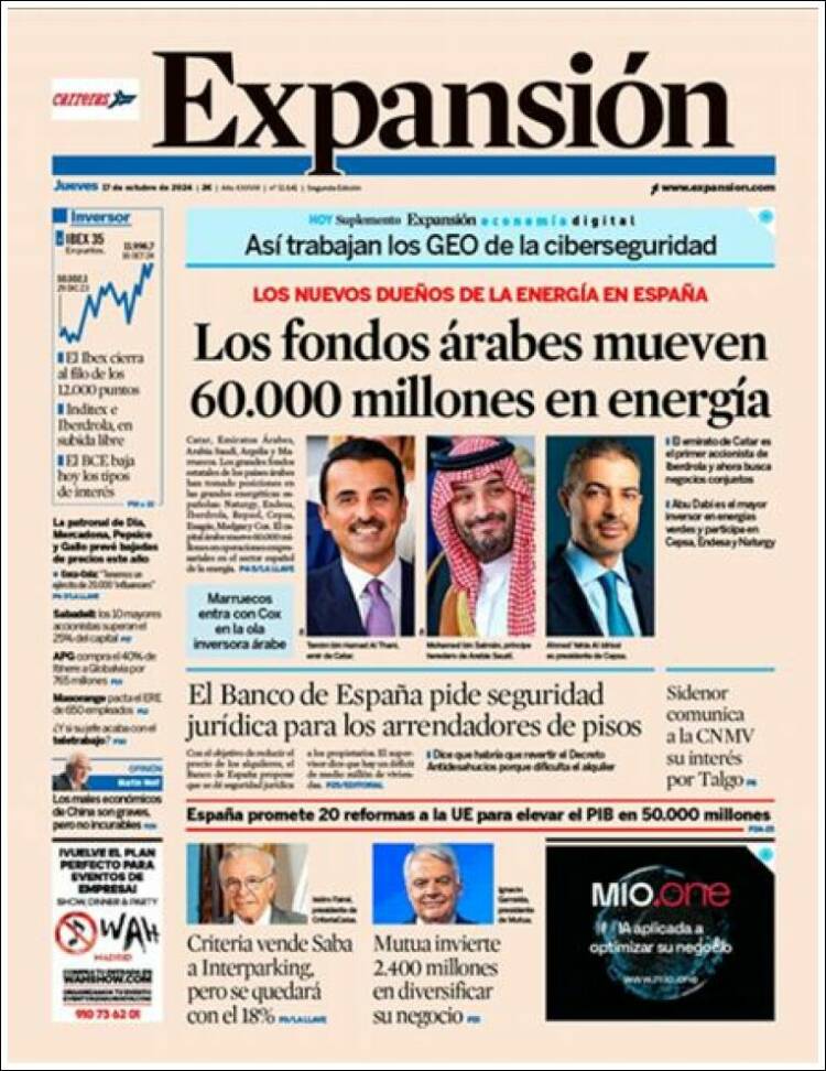 Portada de Expansión (España)