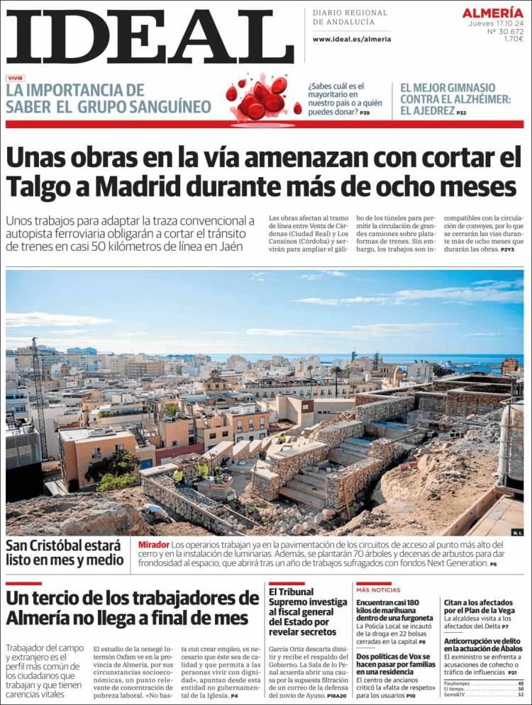 Portada de Ideal Almeria (España)