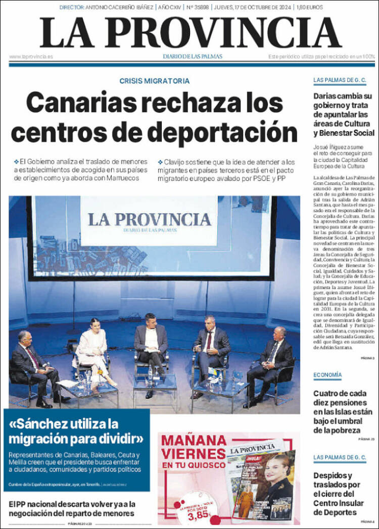 Portada de La Provincia (España)