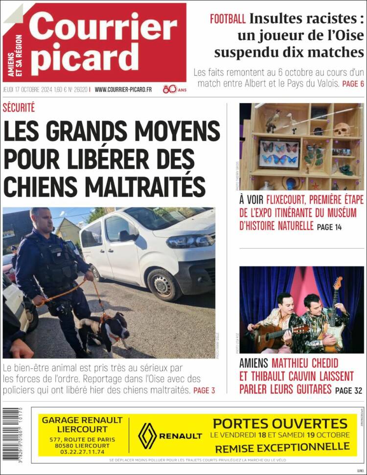 Portada de Courrier Picard (Francia)