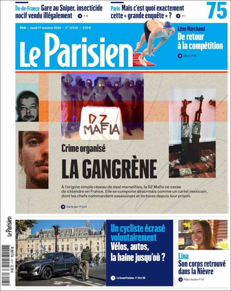 Portada de Le Parisien (Francia)