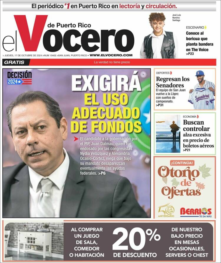 Portada de Vocero (Puerto Rico)