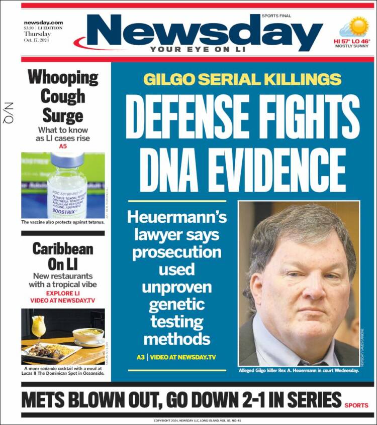 Portada de Newsday (USA)