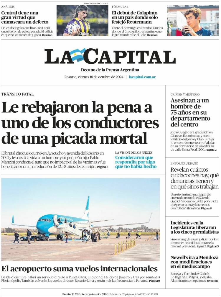 Portada de La Capital - Rosario (Argentina)