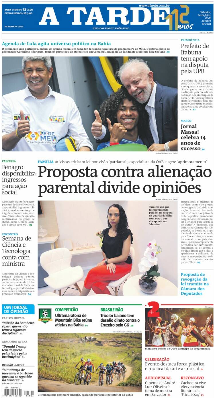 Portada de Diário A Tarde (Brasil)