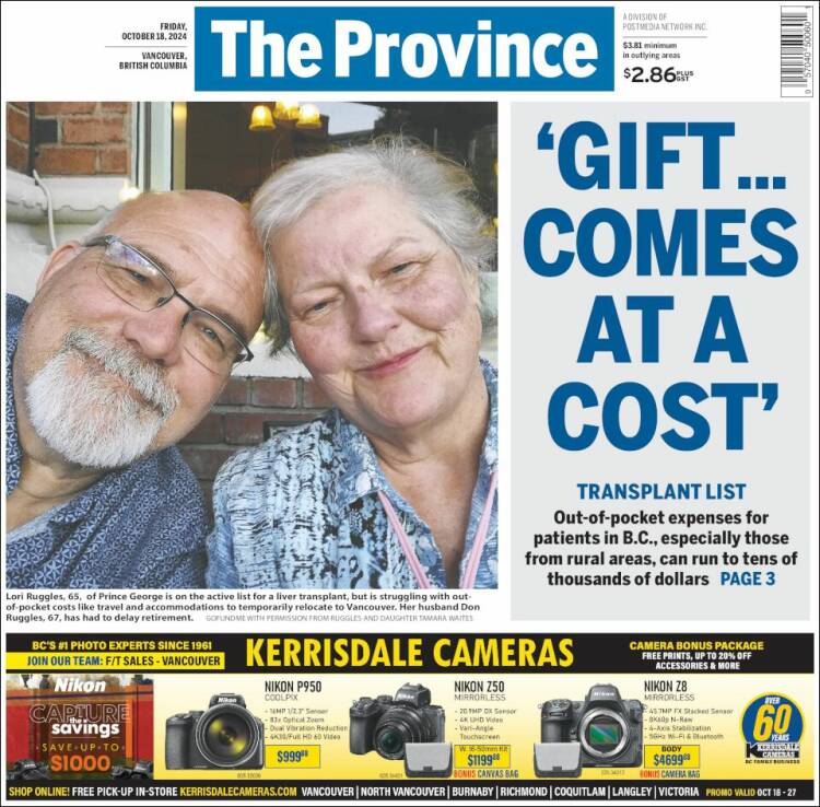 Portada de The Province (Canadá)