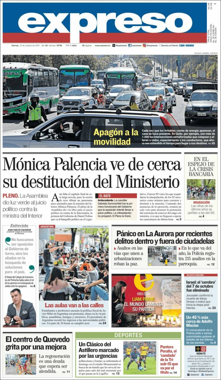 Portada de Expreso (Ecuador)