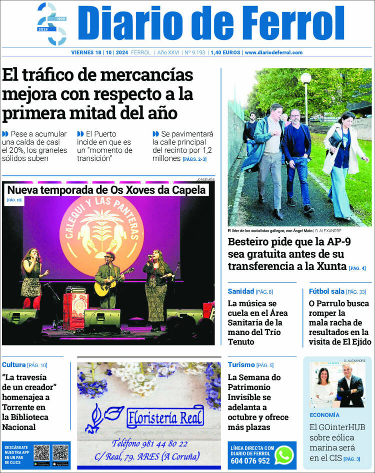 Portada de Diario de Ferrol (España)