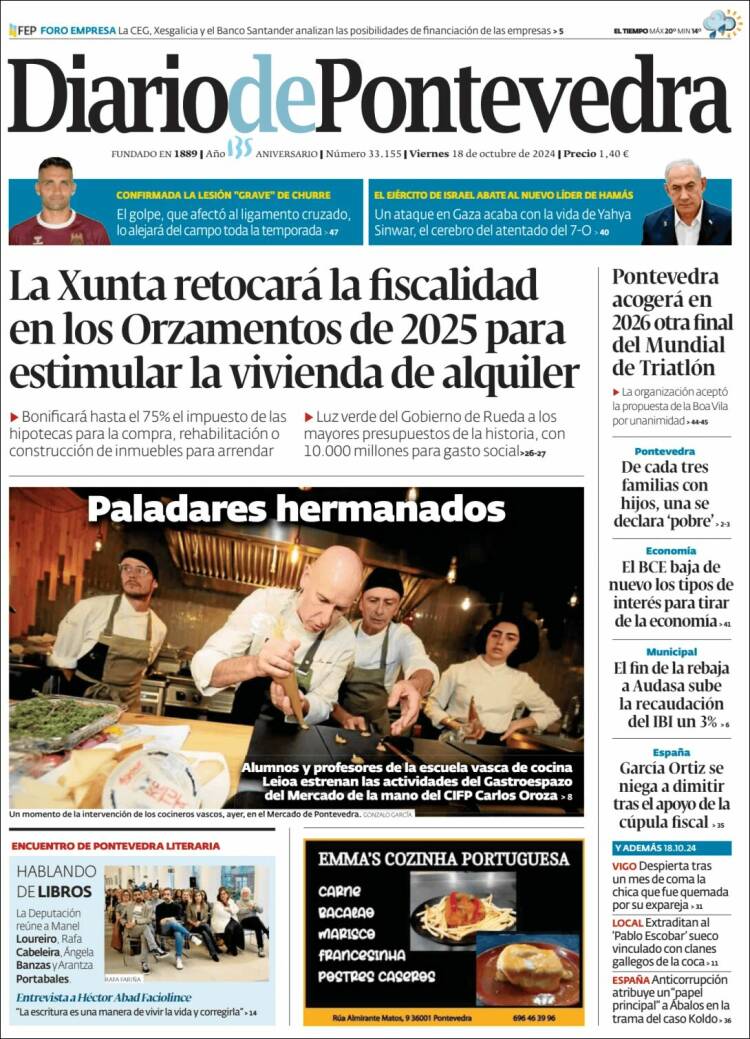 Portada de Diario de Pontevedra (España)