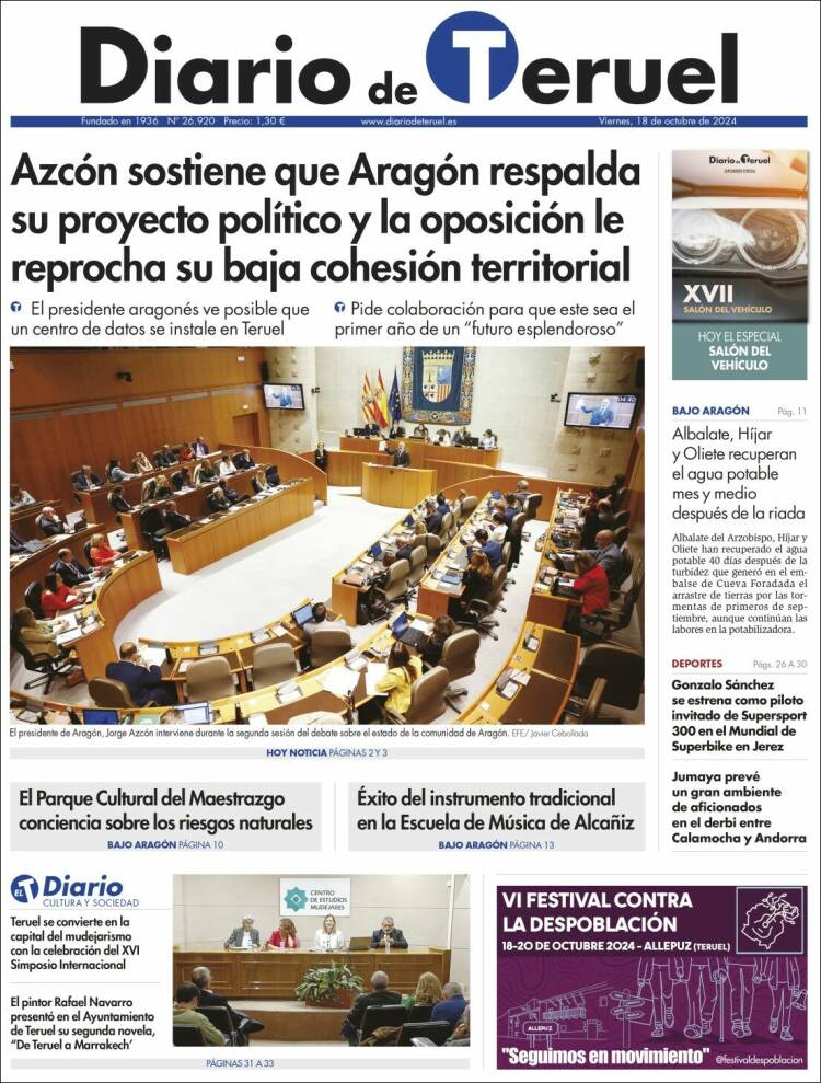 Portada de Diario de Teruel (España)