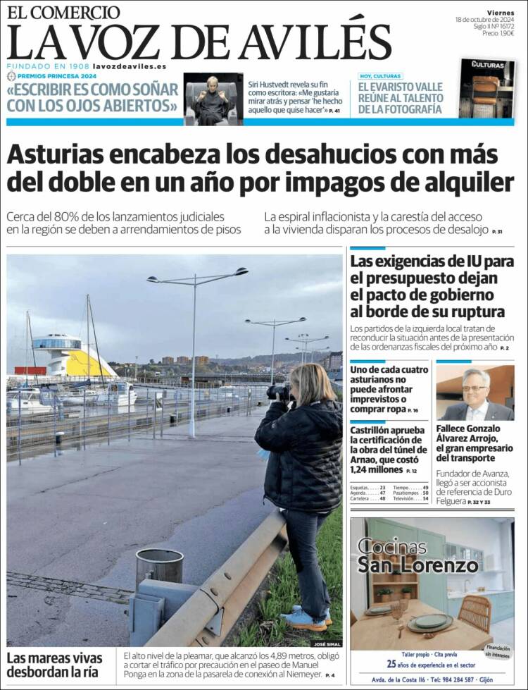 Portada de El Comercio - Avilés (España)