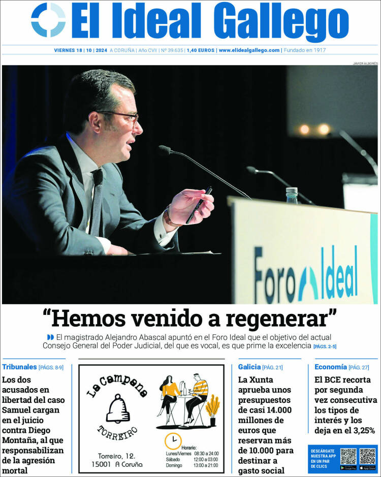 Portada de El Ideal Gallego (España)