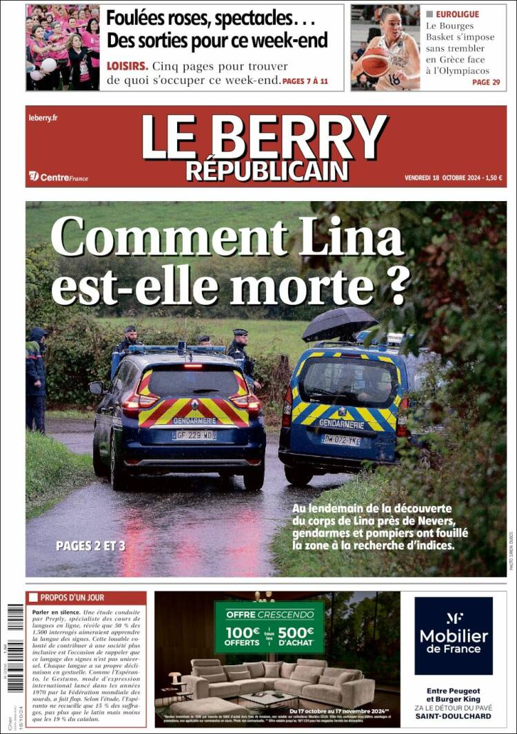 Portada de Berry Republicain (Francia)