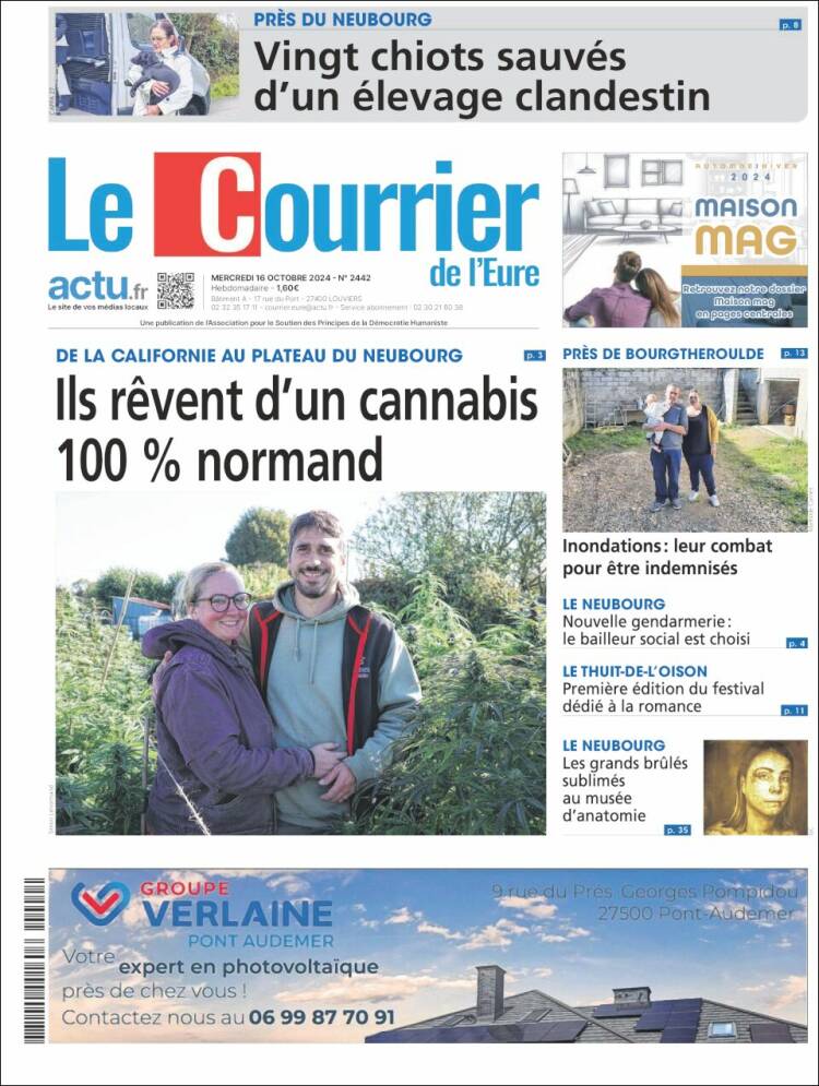 Portada de Le Courrier de l'Ouest (Francia)