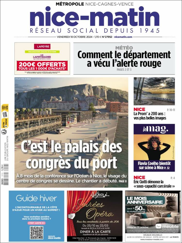 Portada de Nice-Matin (Francia)