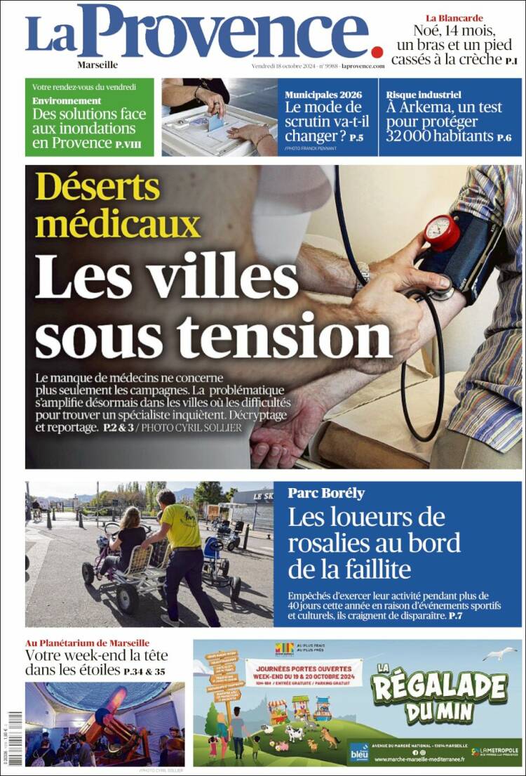 Portada de La Provence (Francia)