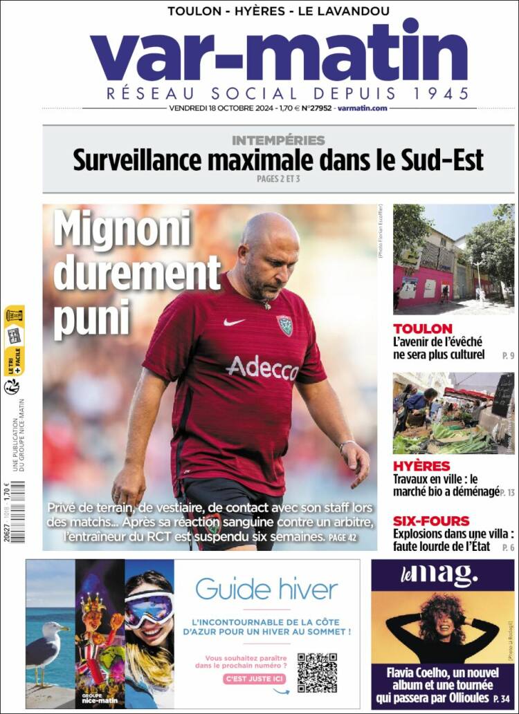 Portada de Var-Matin (Francia)