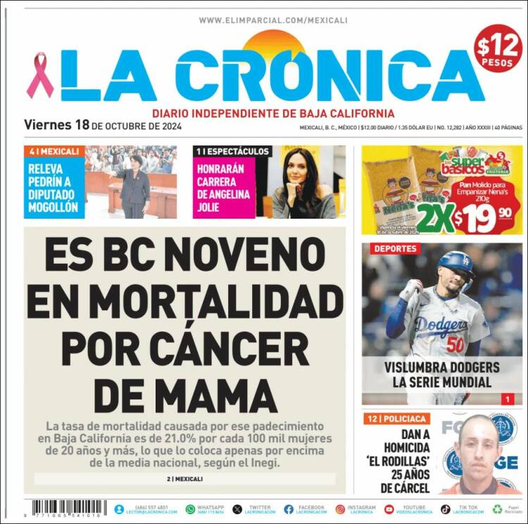 Portada de La Crónica de Baja California (México)