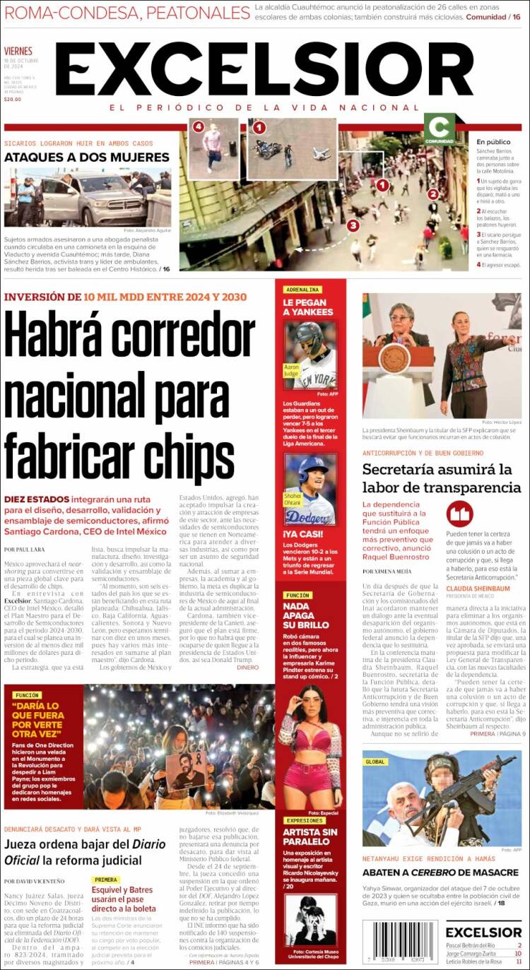 Portada de Excelsior (México)