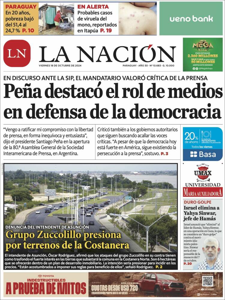 Portada de La Nación (Paraguay)