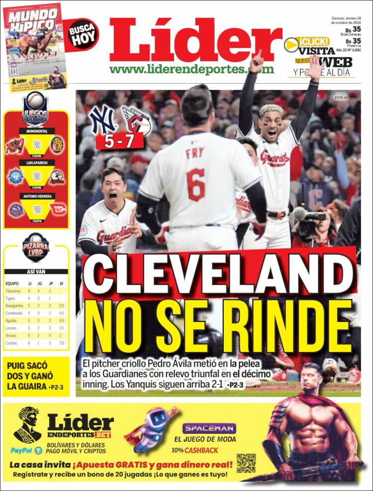 Portada de Lider en deportes (Venezuela)