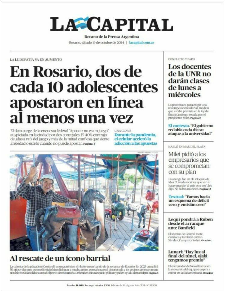 Portada de La Capital - Rosario (Argentina)