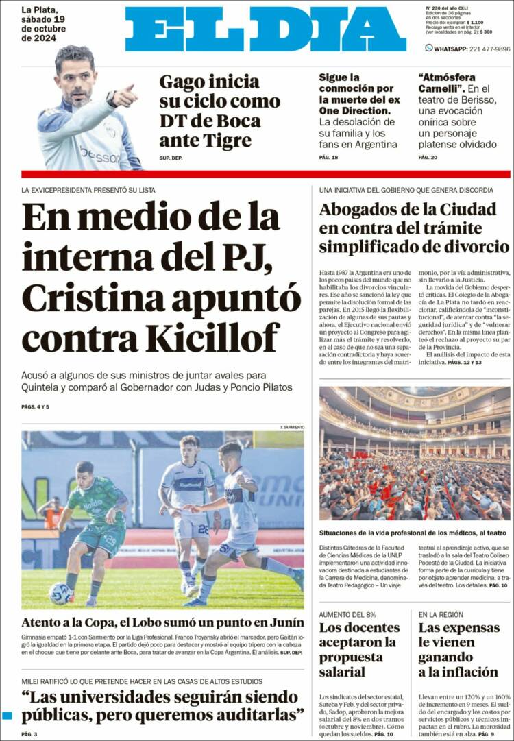 Portada de El Día de la Plata (Argentina)